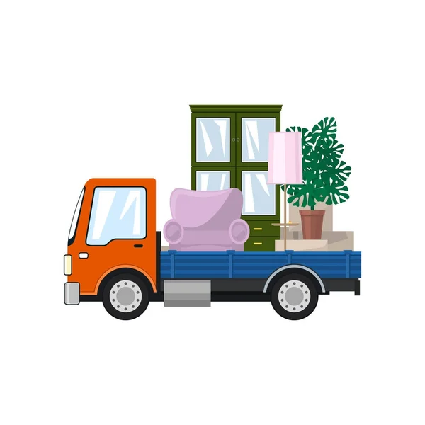 貨物車は家具の輸送 — ストックベクタ