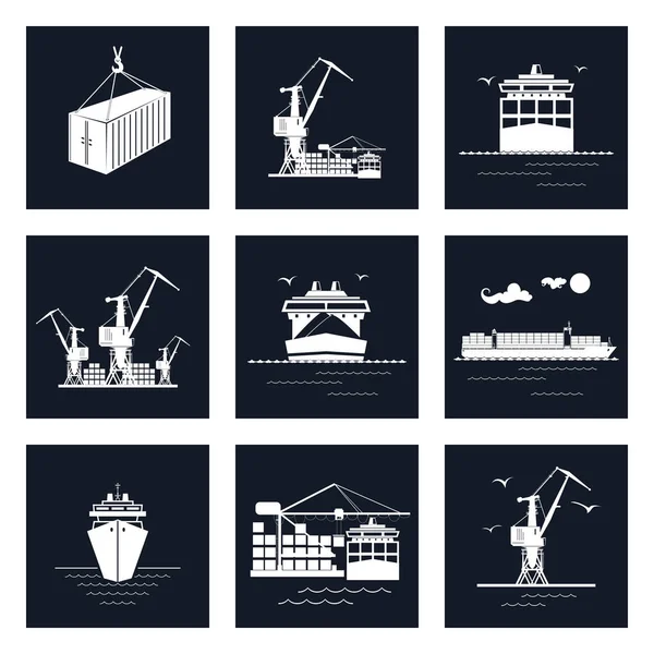Set of Cargo Icons — Stock Vector