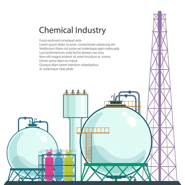 Refinery Processing of Natural Resources Isolated — Stock Vector