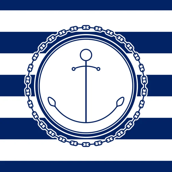 Emblema do mar com âncora — Vetor de Stock