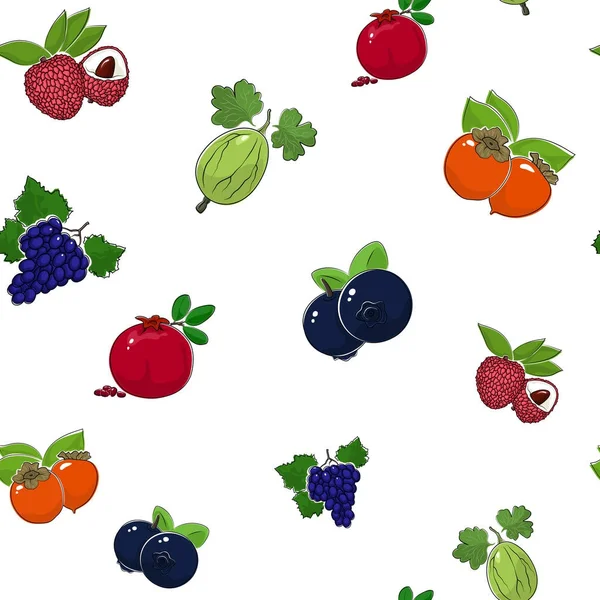 달콤한 과일의 완벽 한 패턴 — 스톡 벡터