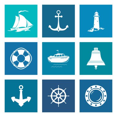 Mavi deniz simgeler kümesi