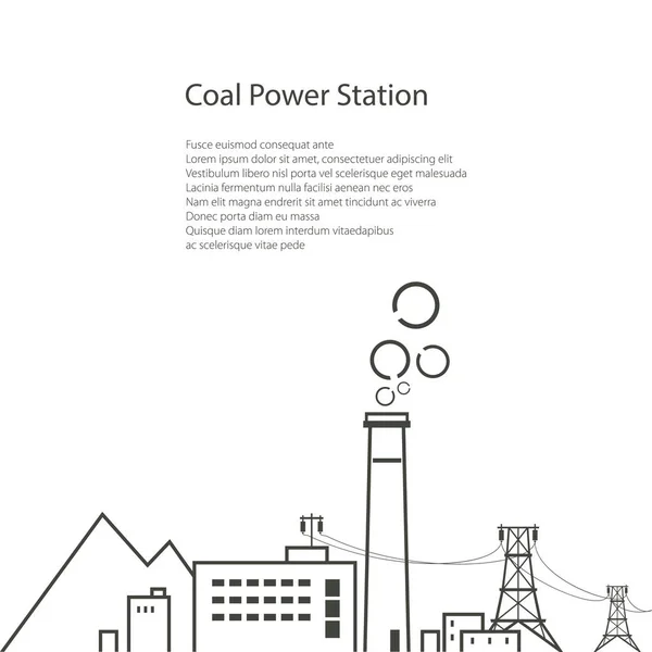 Coal Power Station Flyer Design — Stock Vector