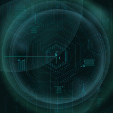 Soyut teknoloji geometrik yeşil arka plan