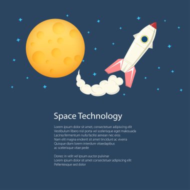 Moon, afiş broşür ile roket