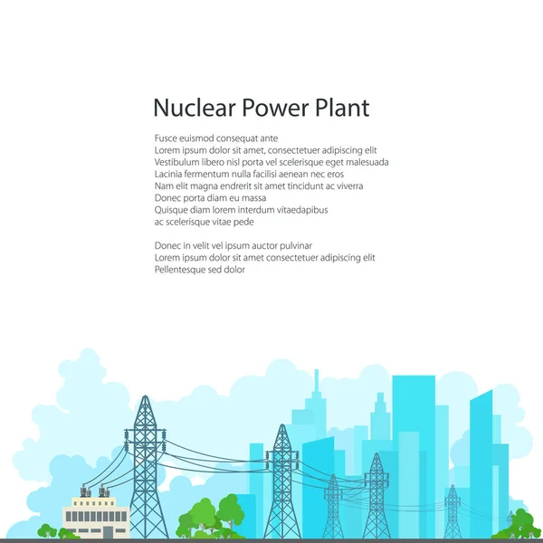 Póster Transmisión de energía eléctrica — Vector de stock