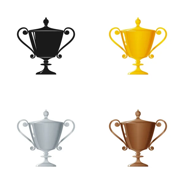 Set of Trophy Cup of Winners on a White Background — Stock Vector