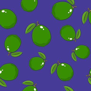 Dikişsiz desen, mor zemin üzerine kireç