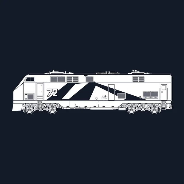 Lokomotive auf schwarzem Hintergrund — Stockvektor