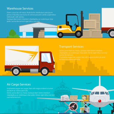 Kargo teslim afiş kümesi