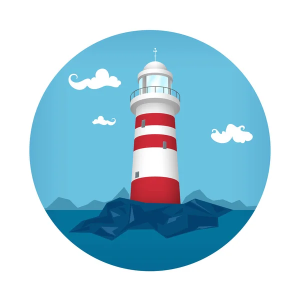 Icono del faro, ilustración vectorial — Vector de stock