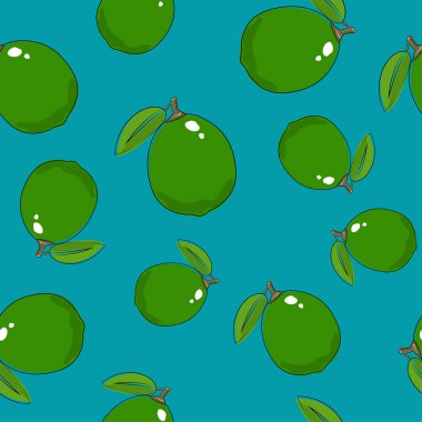 Dikişsiz desen, kireç Azure arka plan üzerinde