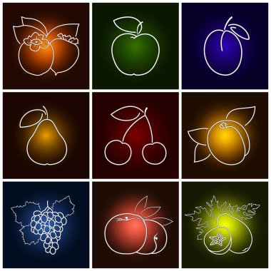 Renkli meyve Berry simgeler