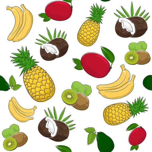 Nahtloses Muster tropischer Früchte — Stockvektor