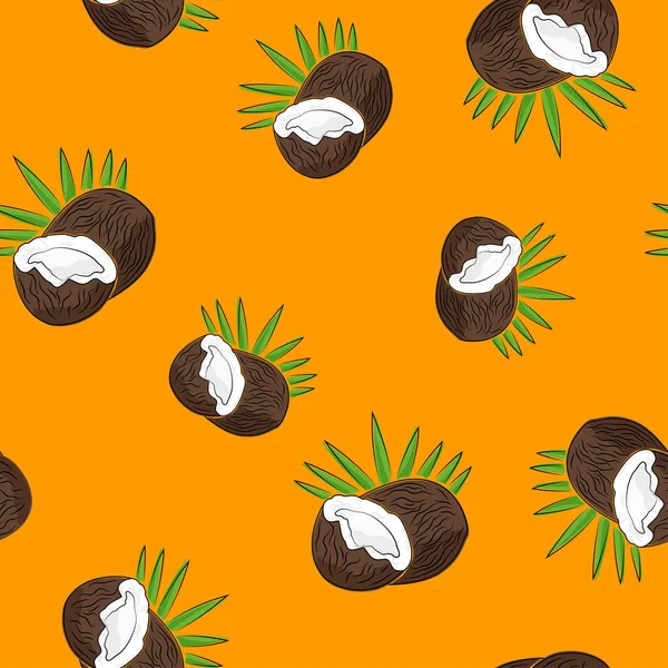 Dikişsiz desen, Sarı zemin üzerine Hindistan cevizi