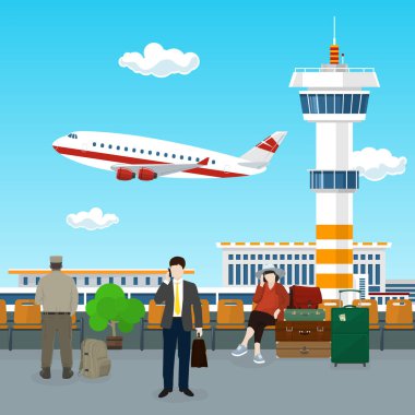 Uçak ve kontrol kulesi