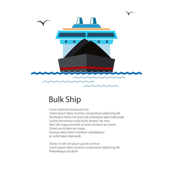 Αφίσα πλοίων ξηρού φορτίου — Διανυσματικό Αρχείο