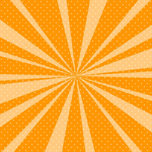 Orange Pop Art fond rétro avec rayons de soleil — Image vectorielle