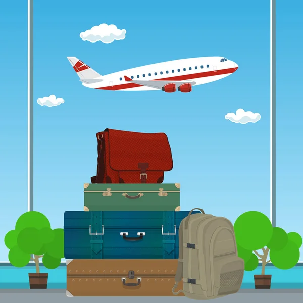 Bagage tassen voor reizen — Stockvector