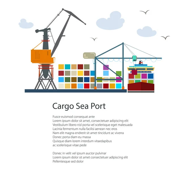 Flyer Cargo Seaport — Stock Vector