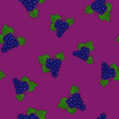 Dikişsiz desen, üzüm koyu Lila zemin üzerine