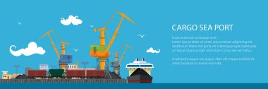 Banner with Cargo Seaport clipart