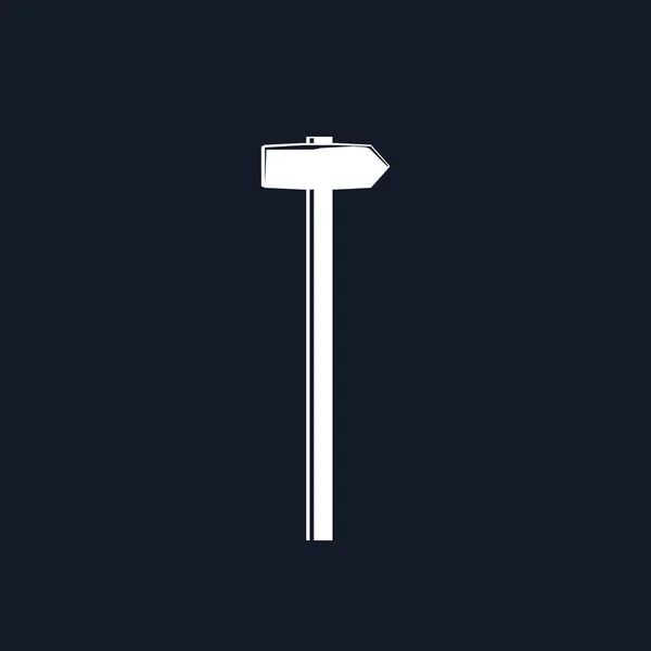 Silhouette Hammer บนพื้นหลังสีดํา — ภาพเวกเตอร์สต็อก