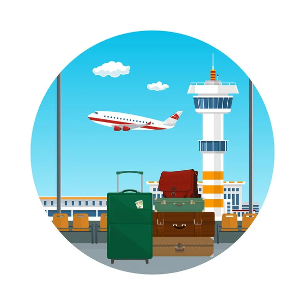 Icon of Traveler 's Luggage at the Airport — стоковый вектор