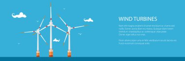 Yatay eksen Rüzgar türbinleri ile banner