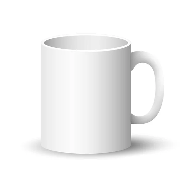 Taza blanca aislada — Vector de stock