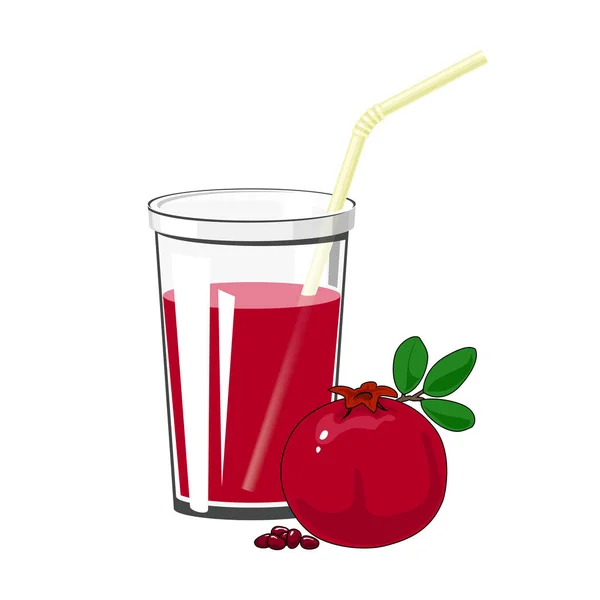 Vaso con jugo de granada — Vector de stock