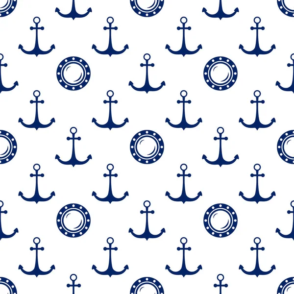 Sömlös maritimt mönster — Stock vektor