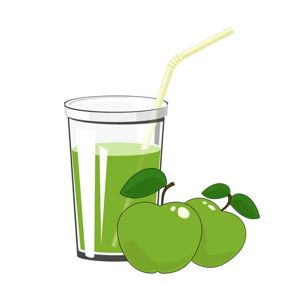 Ποτήρι με χυμό μήλου — Διανυσματικό Αρχείο