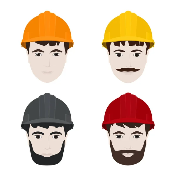 Arbeitende Männer mit harten Hüten — Stockvektor