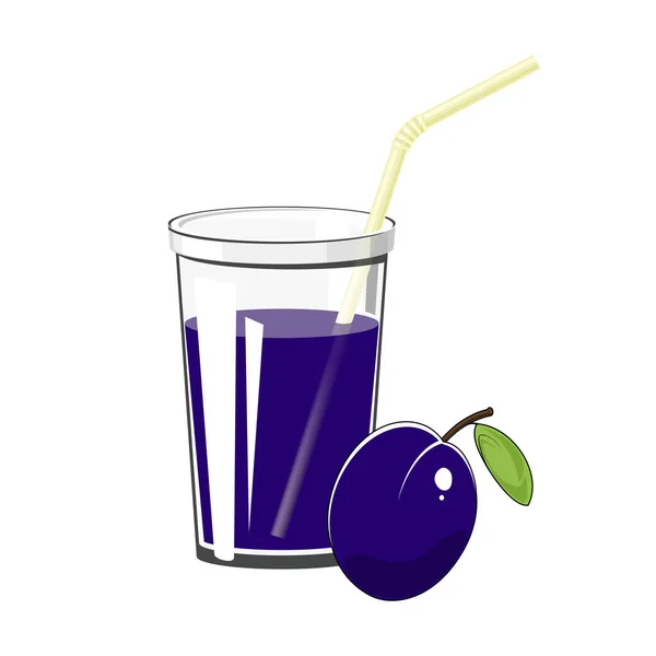 Verre avec jus de prune — Image vectorielle