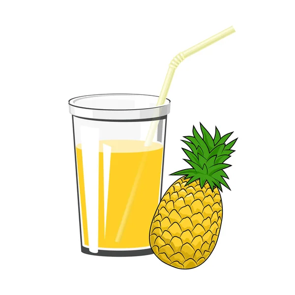 Bicchiere di succo d'ananas — Vettoriale Stock