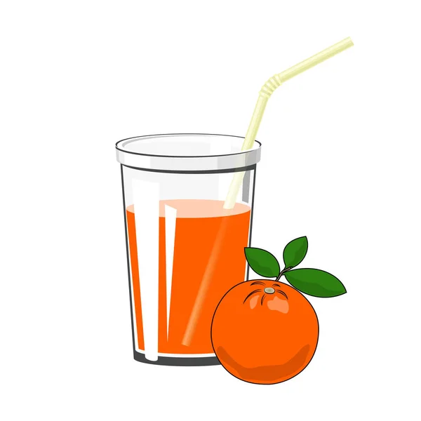 Glas Orangensaft — Stockvektor