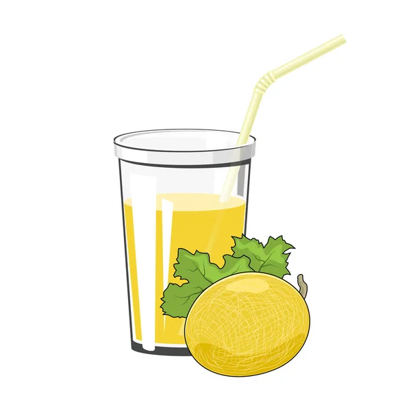 Bicchiere con succo di melone — Vettoriale Stock