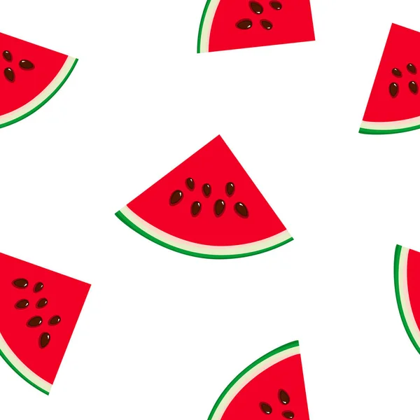 Seamless Pattern with Slice of Watermelon — Stock Vector