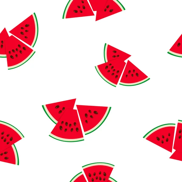 Sömlöst mönster med vattenmelonskivor — Stock vektor