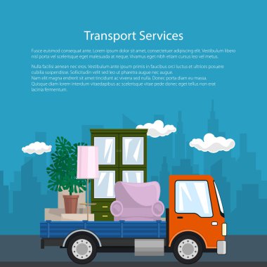 Poster, kamyon taşıma mobilya olduğunu