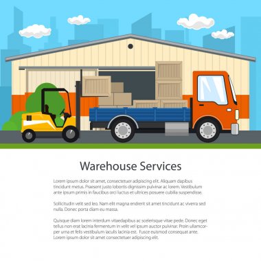 Forklift kaldırır kutuları bir kamyondan