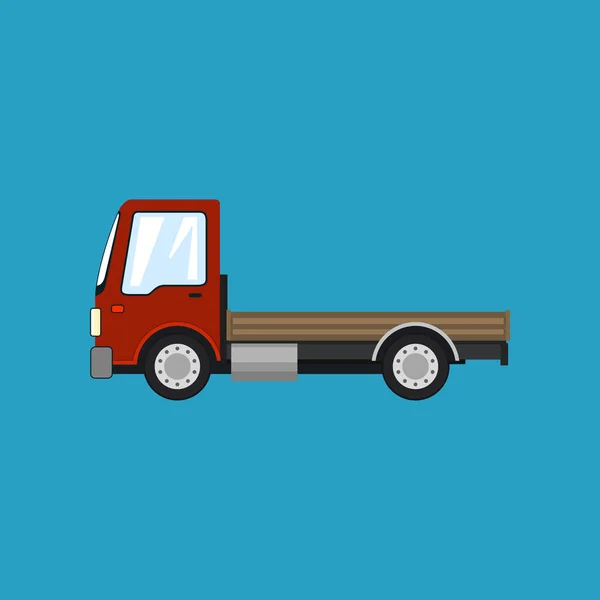 Mini caminhão vermelho sem carga isolada — Vetor de Stock