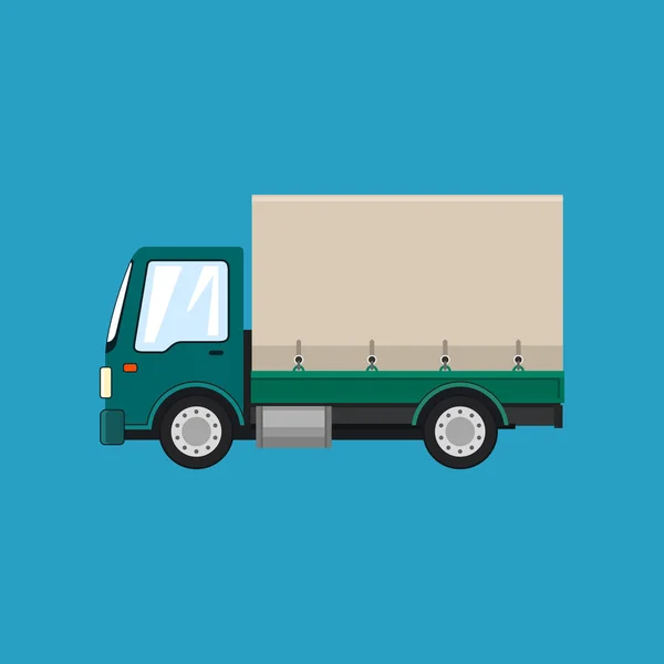 Зелений критий вантажівка ізольовані — стоковий вектор
