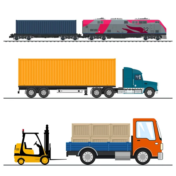 Uppsättning av godstransporter — Stock vektor