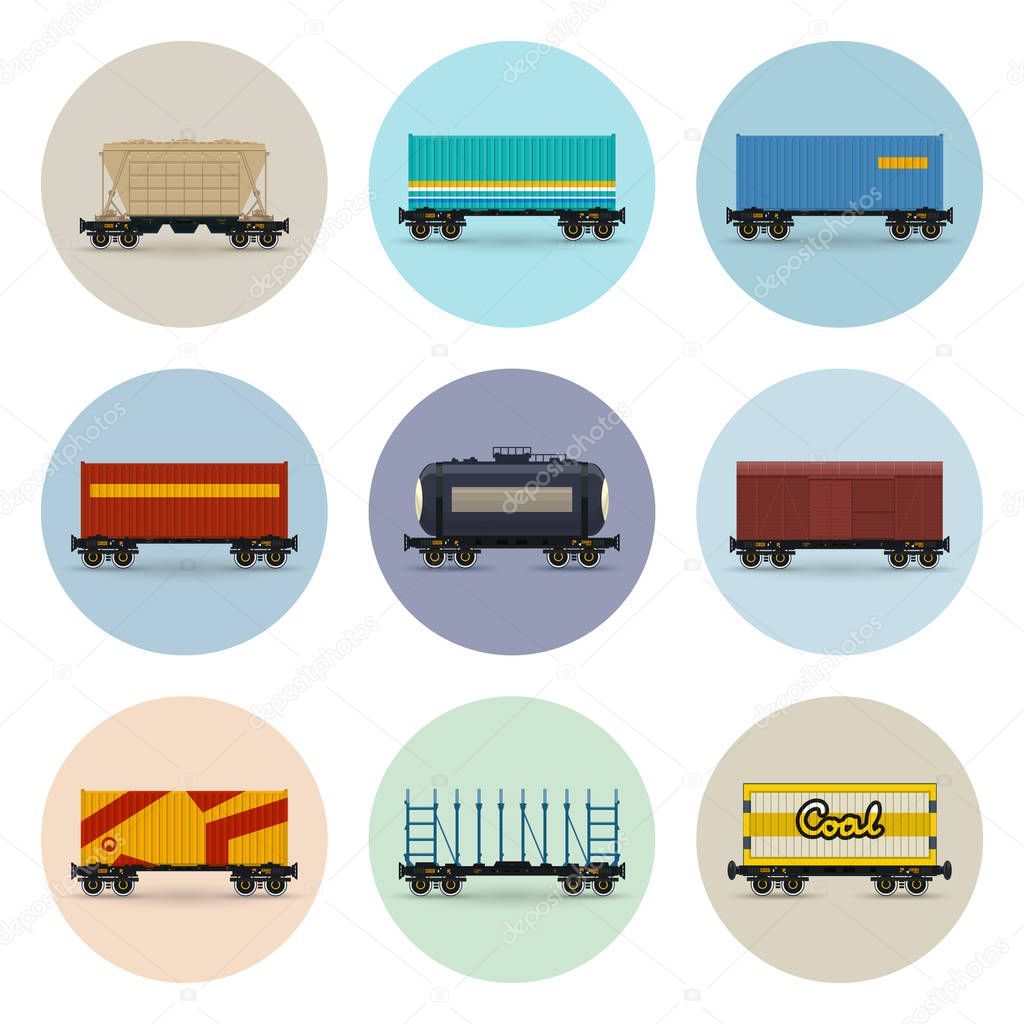 Set of Icons, Freight Rail Wagons