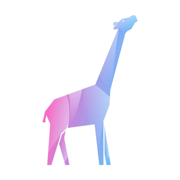 Розовый и синий разноцветный градиентный жираф — стоковый вектор