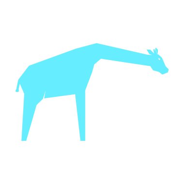 Mavi zürafa beyazda izole edilmiş.