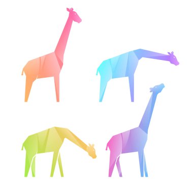 Çok renkli gradyan zürafa seti