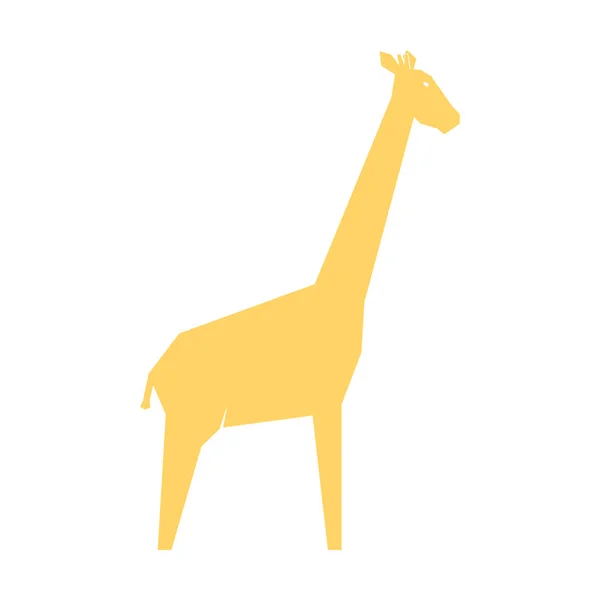 橙色长颈鹿在白色上被隔离 — 图库矢量图片